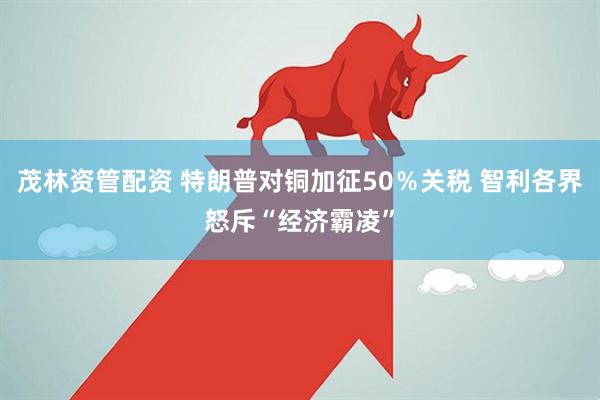 茂林资管配资 特朗普对铜加征50％关税 智利各界怒斥“经济霸凌”